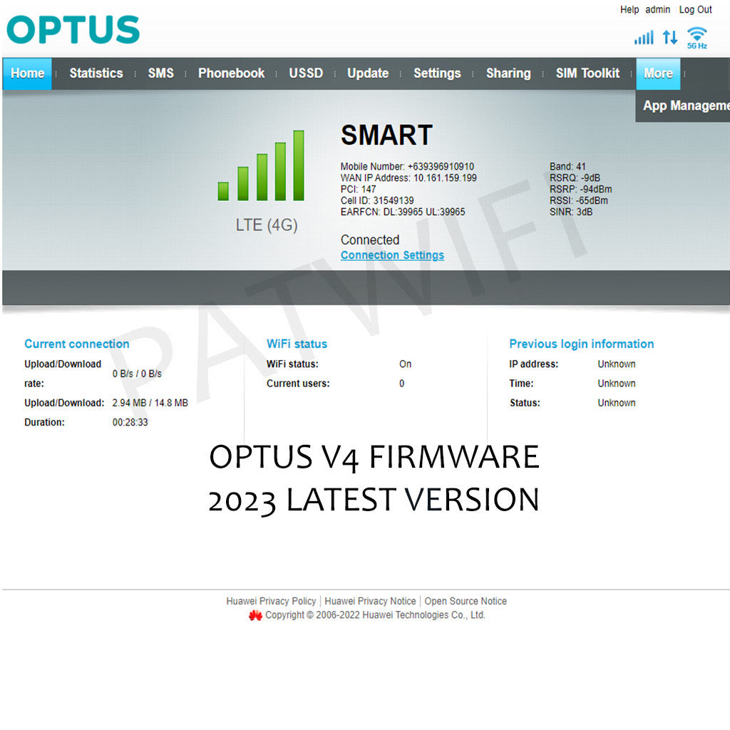 ￼Huawei B525-65a Mamba Openline OptusV4 & Full Admin Access