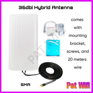 Hybrid 36dbi Outdoor Antenna with 20Meters wire / PAT WIFI /