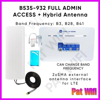 B535-932 CAT 7 Lte Modem Globelock full admin access + 20meters Hybrid antenna 36Dbi